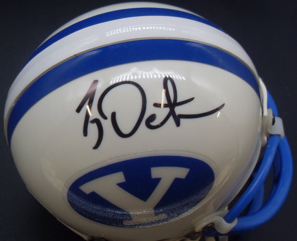 Ty Detmer Autographed BYU Cougars Mini Helmet JSA