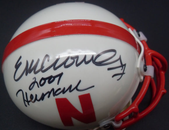 Eric Crouch Autographed Inscribed Nebraska Cornhuskers Mini Helmet JSA