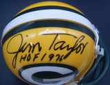 Jim Taylor Autographed Inscribed Green Bay Packers Mini Helmet JSA