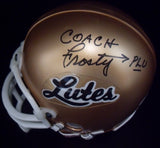 Frosty Westering Autographed Inscribed Pacific Lutheran Lutes Mini Helmet JSA