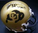 Rashaan Salaam Autographed Inscribed Colorado Buffaloes Mini Helmet JSA
