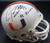 Gino Torretta Autographed Inscribed Miami Hurricanes Mini Helmet JSA