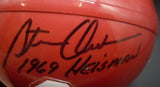 Steve Owens Autographed Inscribed Oklahoma Sooners Mini Helmet JSA