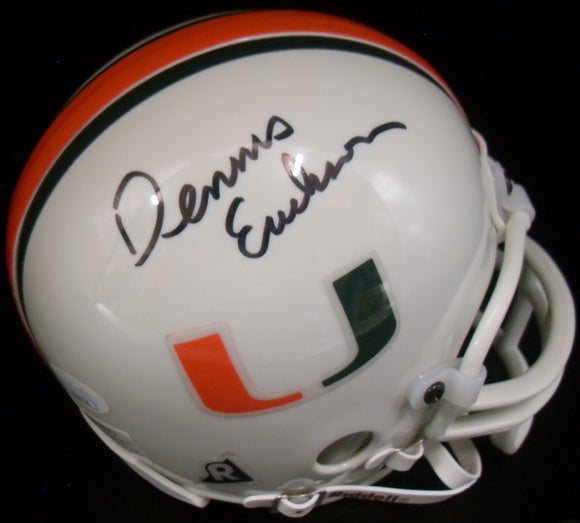 Dennis Erickson Autographed Miami Hurricanes Mini Helmet JSA