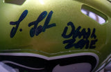 Josh Jobe Autographed Inscribed "Death Zone" Seattle Seahawks Green Flash Mini Helmet JSA