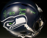 Ernest Jones IV Autographed Inscribed "Death Zone Hitman" Seattle Seahawks Full Size Replica Speed Helmet 12> JSA