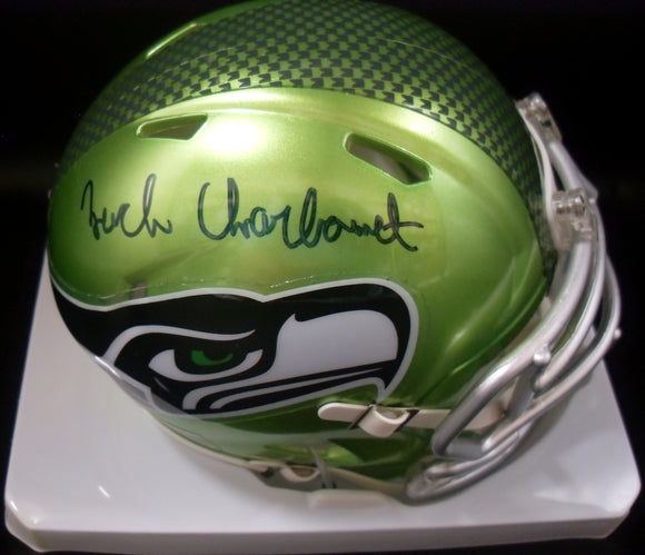 Zach Charbonnet Autographed Seattle Seahawks Green Flash Mini Helmet JSA