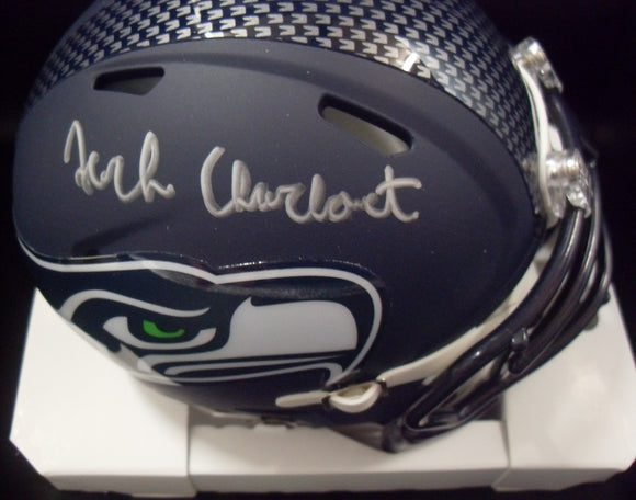 Zach Charbonnet Autographed Seattle Seahawks 2012> Speed Style Mini Helmet JSA