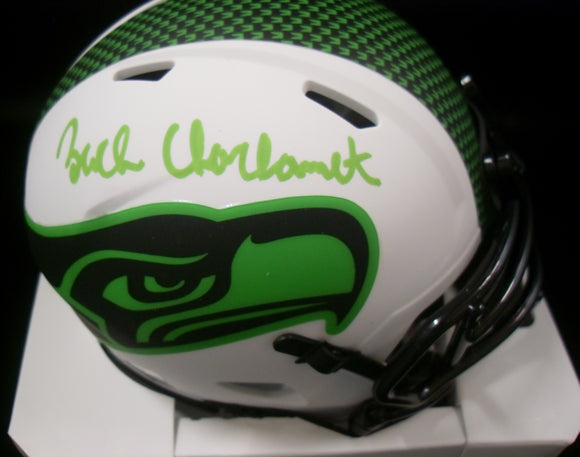 Zach Charbonnet Autographed Seattle Seahawks White Lunar Eclipse Mini Helmet JSA