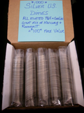 Silver Mercury and Roosevelt Dimes Lot $100.00 Face Value 20 Rolls (1964 and Earlier)