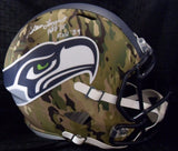 JSA Steve Largent Autographed Signed Inscribed Seattle Seahawks Riddell Camo Full Size Replica Helmet