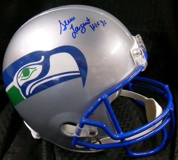 JSA Steve Largent Autographed Signed Inscribed Seattle Seahawks Riddell Silver Full Size Replica Helmet