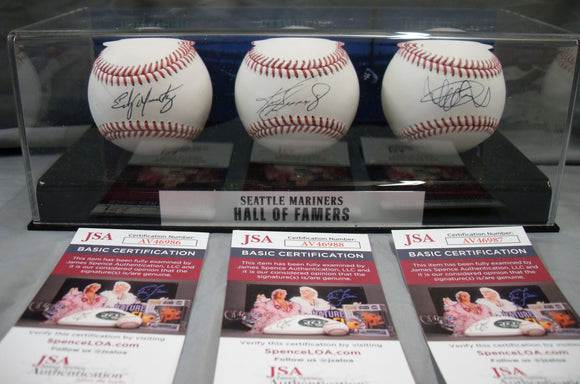 Ken Griffey Jr. Edgar Martinez Ichiro Suzuki Autographed Signed HOF MLB Baseball Set JSA