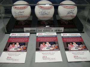 Alvin Davis Julio Rodriguez Ichiro Suzuki Autographed Signed ROY MLB Baseball Set JSA