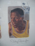 Lakers Legends Wilt Chamberlain Jerry West Magic Johnson Elgin Baylor Kareem Abdul-Jabbar Autographed Signed Framed Lithograph