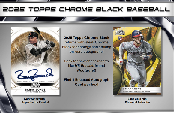 2025 Topps Chrome Black Baseball Hobby Box