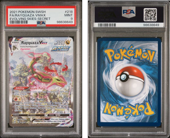 Rayquaza VMAX Alt Art #218 Evolving Skies - PSA 9