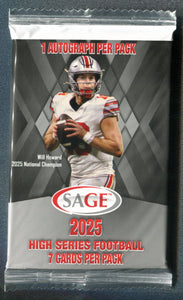 2025 Sage Football High Series Hobby Pack