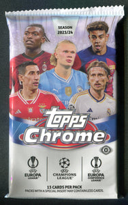 2023-24 Topps UEFA Club Competitions Chrome Soccer Jumbo Hobby Pack