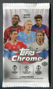 2023-24 Topps UEFA Club Competitions Chrome Soccer Hobby Pack
