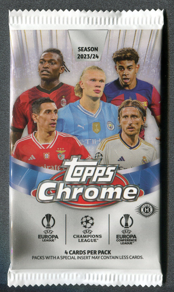 2023-24 Topps UEFA Club Competitions Chrome Soccer Hobby Pack