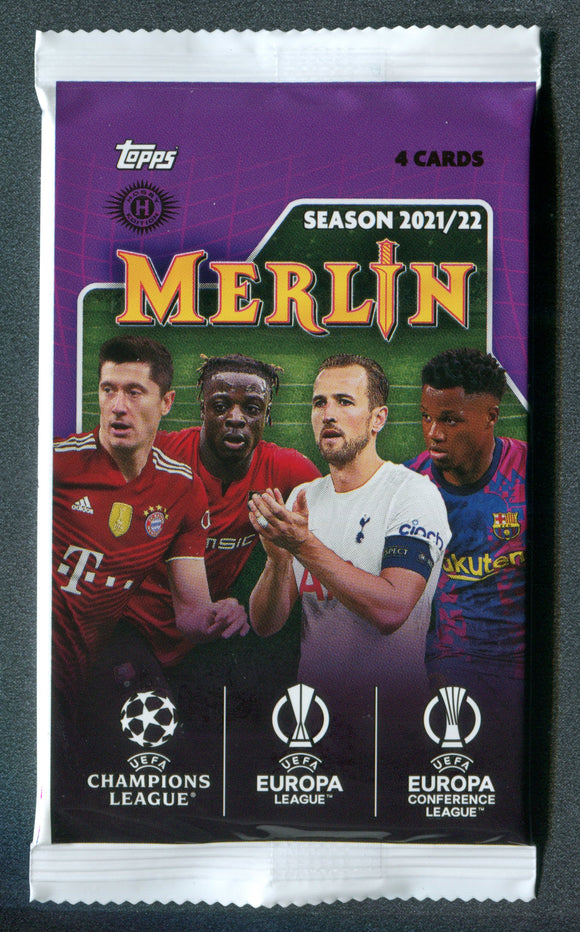 2021-22 Topps UEFA Champions League Merlin Chrome Soccer Hobby Pack