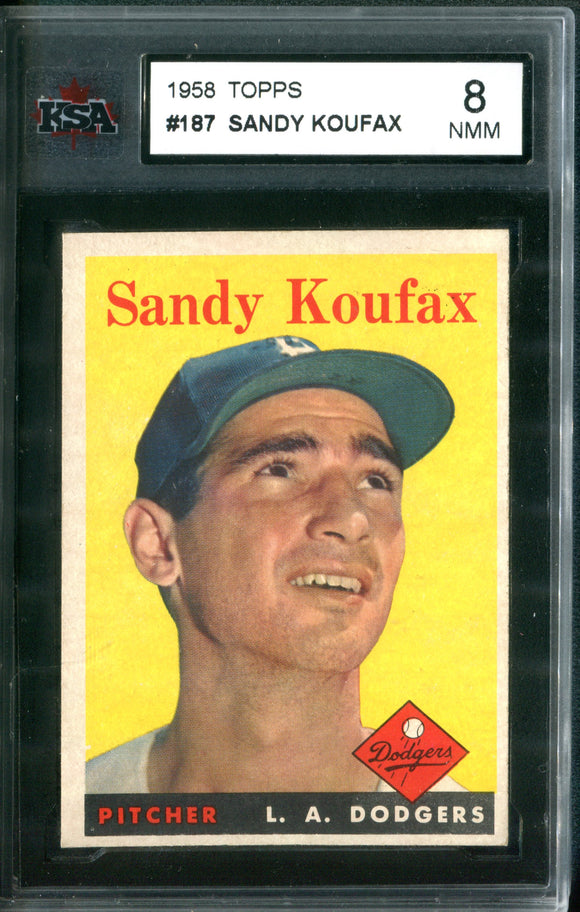 KSA 8 1958 Topps #187 Sandy Koufax