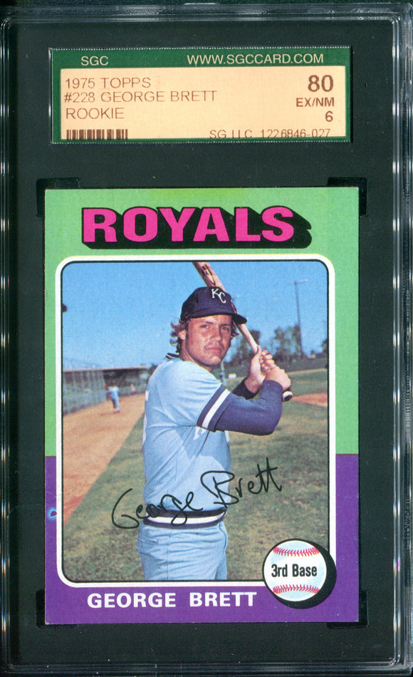 SGC 80 1975 Topps #228 George Brett RC Kansas City Royals
