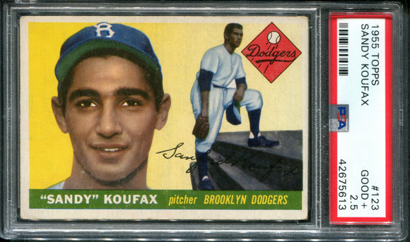 PSA 2.5 1955 Topps #123 Sandy Koufax RC