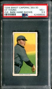 PSA 3.5 1909-11 T206 #526 Cy Young Portrait-Bare Hand Shows