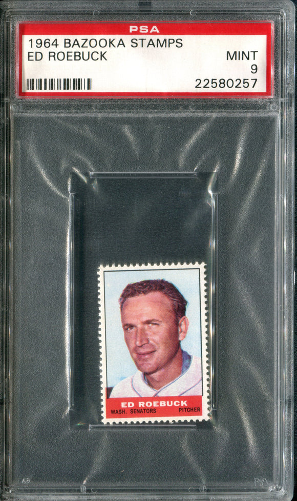 PSA 9 1964 Bazooka Stamps #35 Ed Roebuck