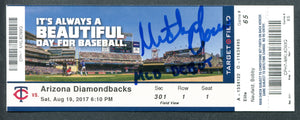 Mitch Garver Signed 2017 MLB debut game ticket JSA