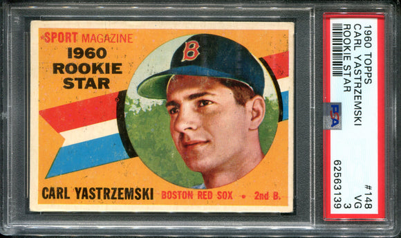 PSA 3 1960 Topps Rookie Star #148 Carl Yastrzemski RC