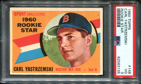 PSA 3 1960 Topps Rookie Star #148 Carl Yastrzemski RC