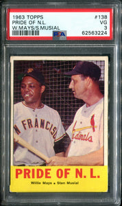 PSA 3 1963 Topps #138 Pride of NL Willie Mays Stan Musial