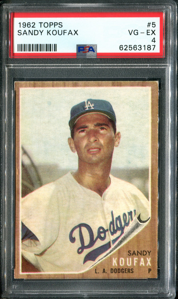 PSA 4 1962 Topps #5 Sandy Koufax