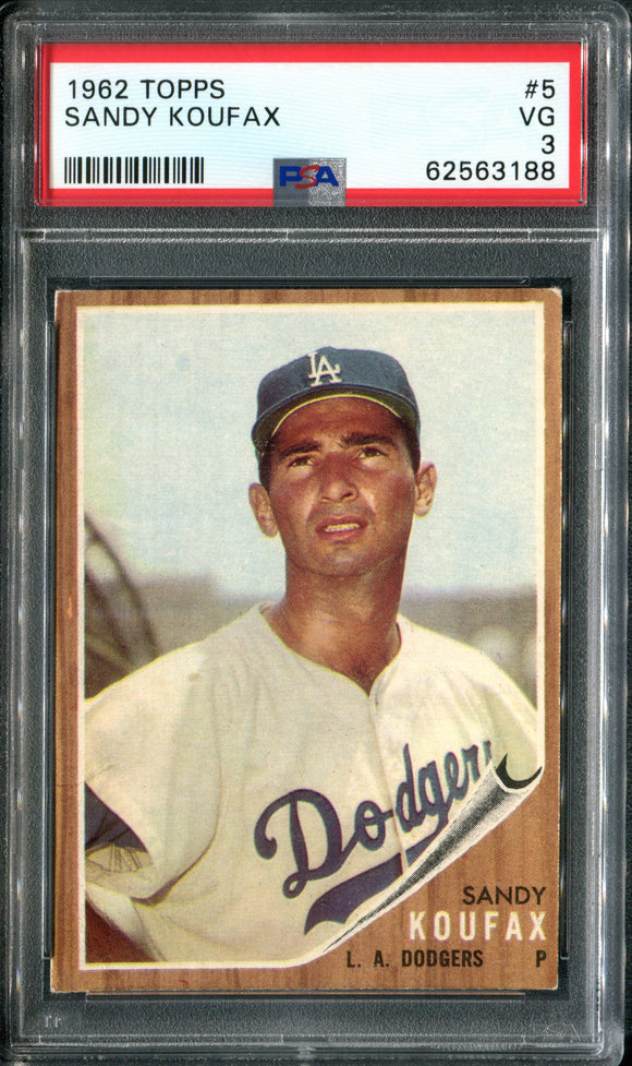 PSA 3 1962 Topps #5 Sandy Koufax