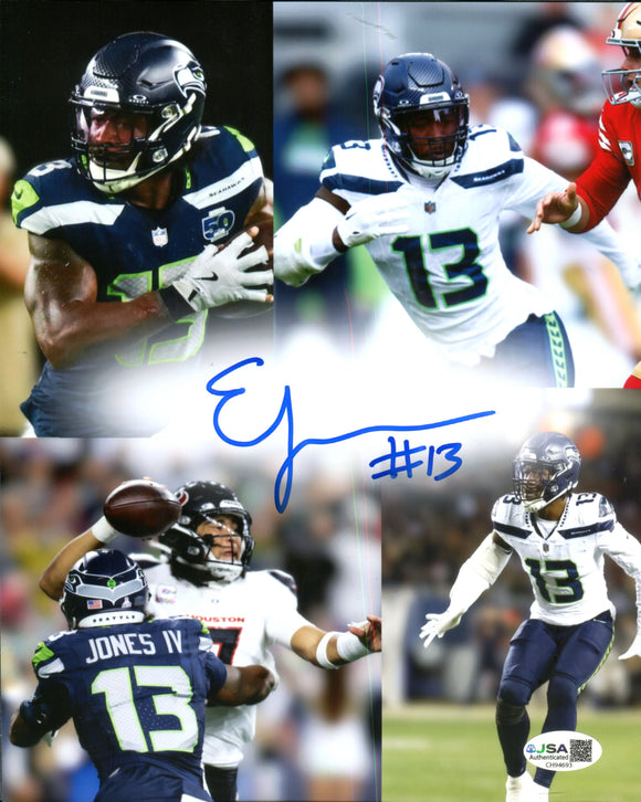 Ernest Jones IV Autographed  Seattle Seahawks8x10 Photograph Minor Print Defect JSA
