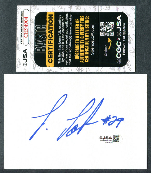 Josh Jobe Autographed Seattle Seahawks 4x6 Index Card JSA