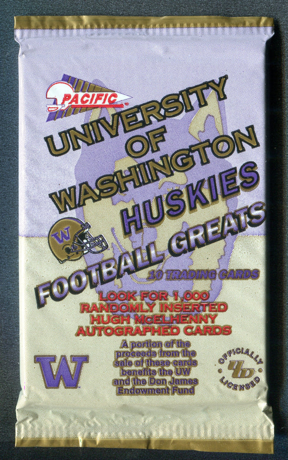 1992 Pacific UW Washington Huskies Greats Football Pack