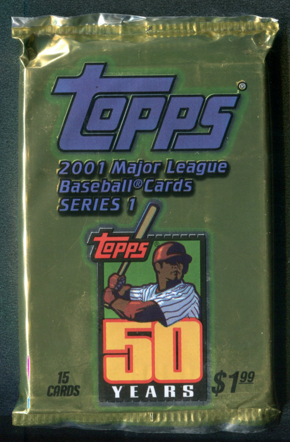 2001 Topps Series One 1 Baseball Pre-Priced Retail Pack
