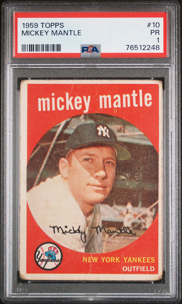 PSA 1 1959 Topps #10 Mickey Mantle