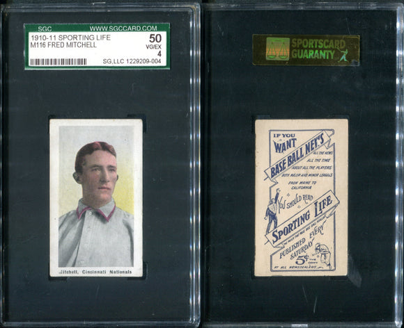 SGC 4 (VG-EX 50) 1910-11 Sporting Life M116 #182 Fred Mitchell