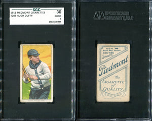 SGC 30 1909-11 T206 #153 Hugh Duffy 350-460 Piedmont Back