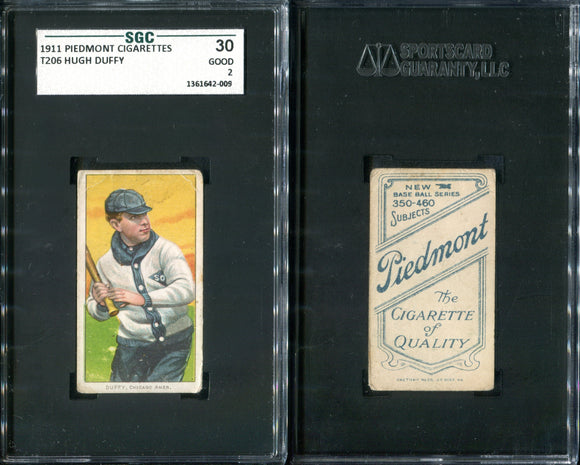 SGC 30 1909-11 T206 #153 Hugh Duffy 350-460 Piedmont Back