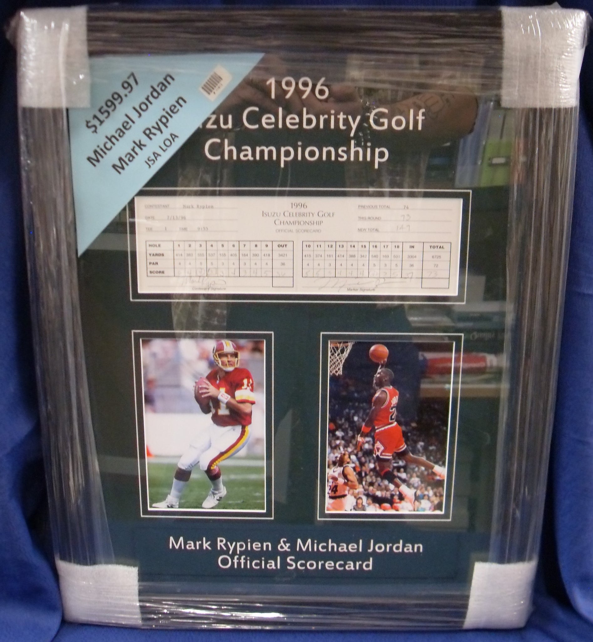 Tim Rypien Signature Michael Jordan Mark Rypien Framed Dual Autographed Signed Golf Scoreca ...