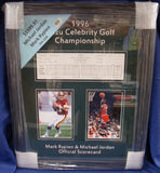 Michael Jordan Mark Rypien Framed Dual Autographed Signed Golf Scorecard JSA LOA