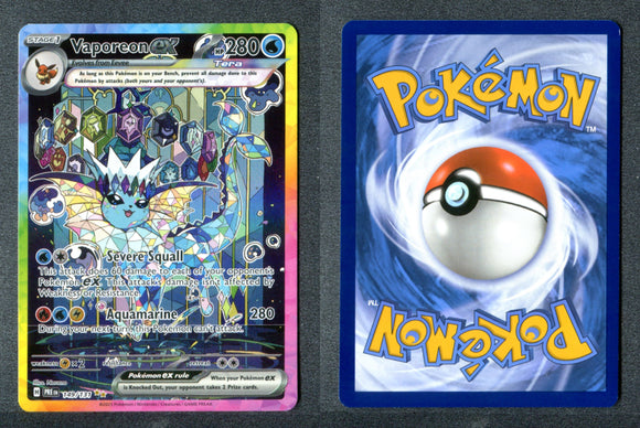 2025 Pokemon Scarlet and Violet Prismatic Evolutions 149/131 Vaporeon ex Special Illustration RARE NM