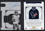 2025 Panini National Treasures Material Treasures Signatures Printing Plates Black Andre Johnson