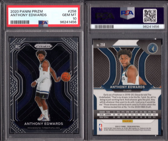 2020-21 Panini Prizm #258 Anthony Edwards RC PSA 10